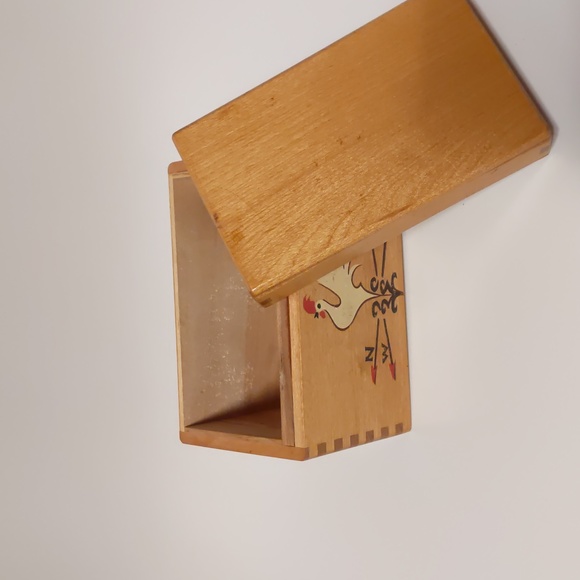 The Redbird Line Canister Recipe Box VTG Japanese Wood Box - Picture 8 of 9
